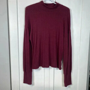 Sanctuary burgundy merlot Red ribbed high neck Sweater - large